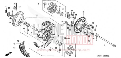 ROUE ARRIERE XL650V5 de 2005